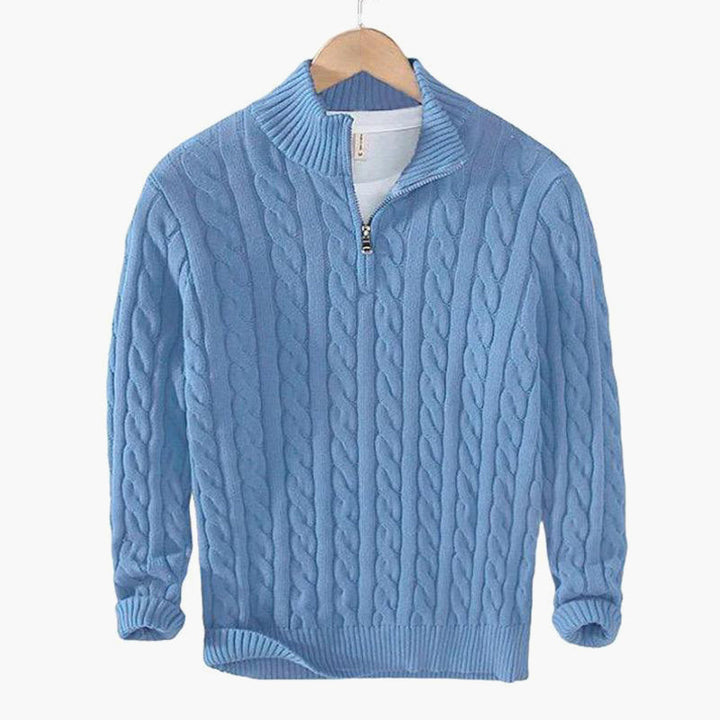 TAEBAEK Zipped Cable Sweater