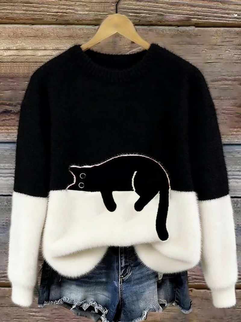 Caitlin – Casual Cat Graphic Sweater