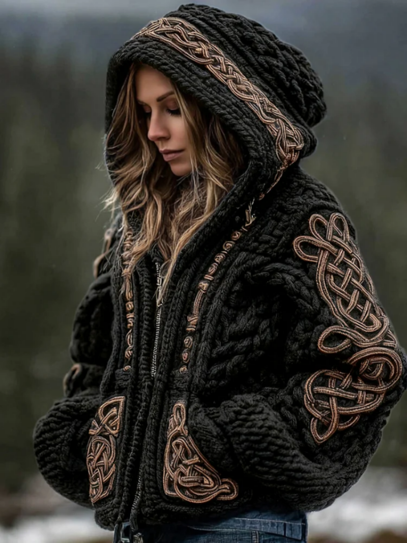 MORGAN | CELTIC KNOT FULL-ZIP JACKET