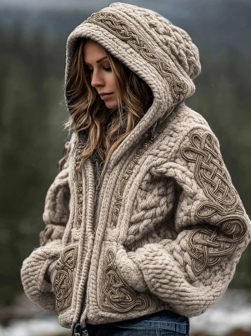 MORGAN | CELTIC KNOT FULL-ZIP JACKET