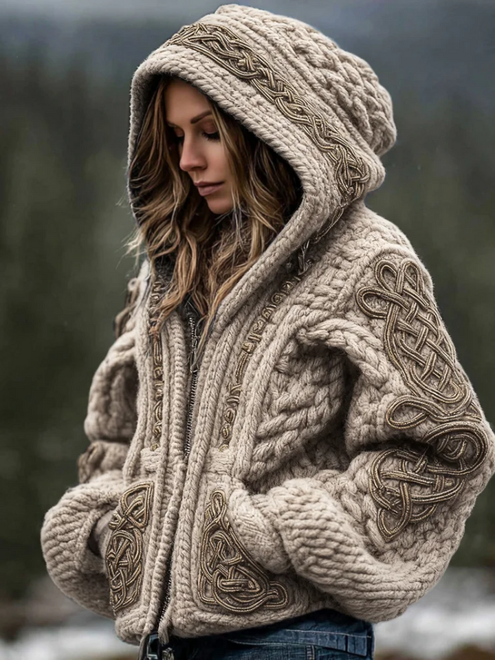 MORGAN | CELTIC KNOT FULL-ZIP JACKET