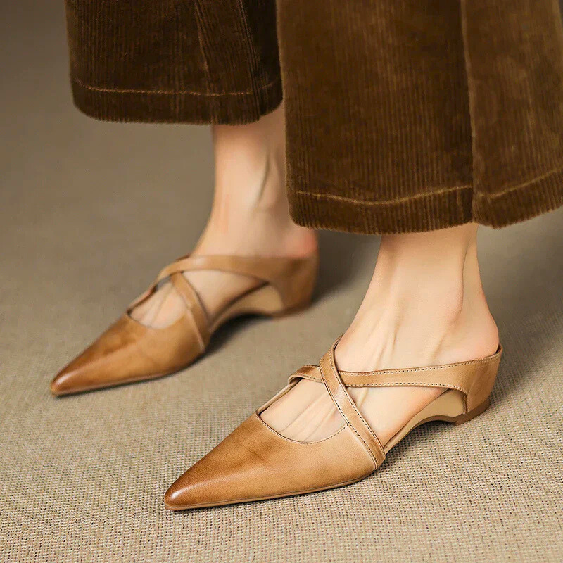 DANIELLA GENUINE LEATHER MULES