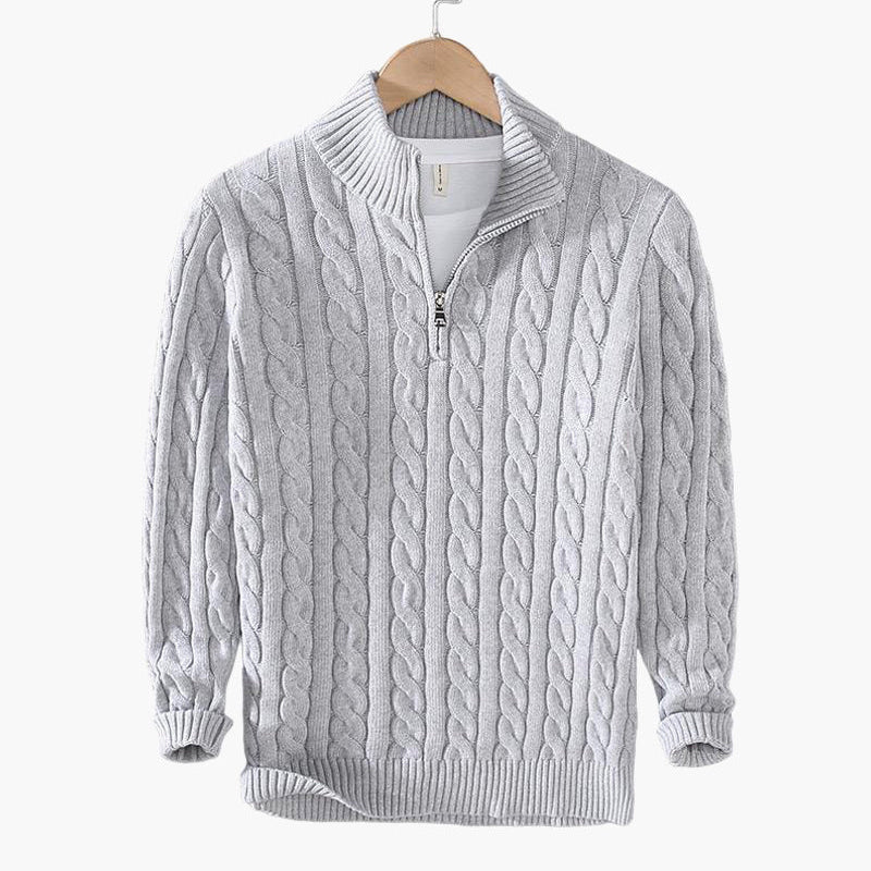 TAEBAEK Zipped Cable Sweater