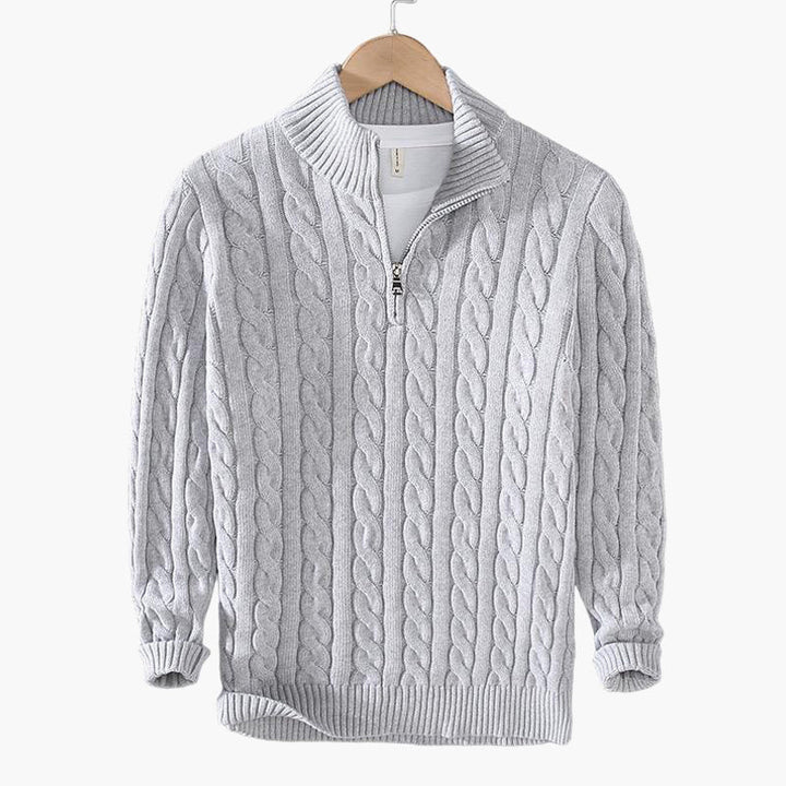 TAEBAEK Zipped Cable Sweater