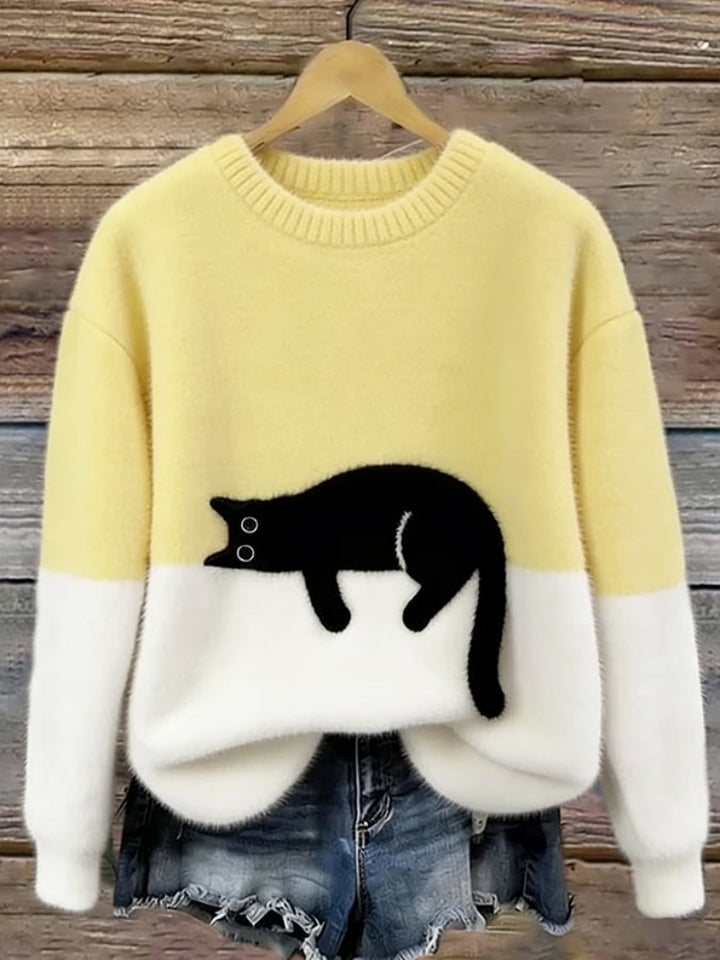 Caitlin – Casual Cat Graphic Sweater