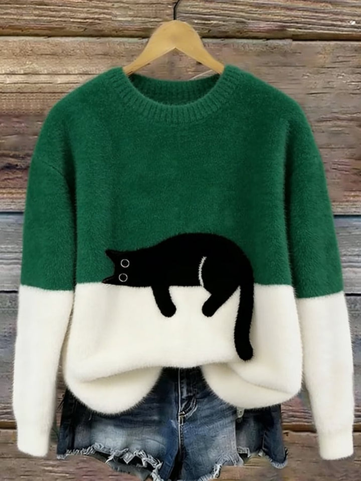 Caitlin – Casual Cat Graphic Sweater