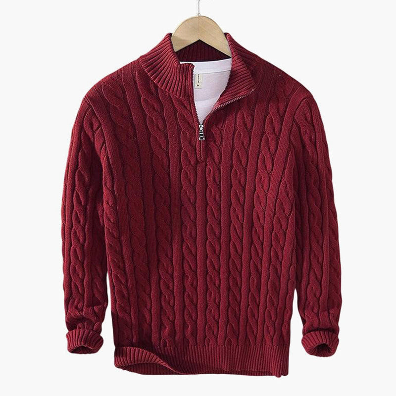 TAEBAEK Zipped Cable Sweater