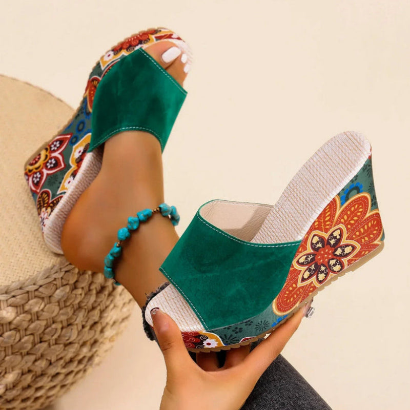 Boheme Velvet Wedge Sandal