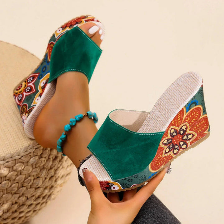 Boheme Velvet Wedge Sandal