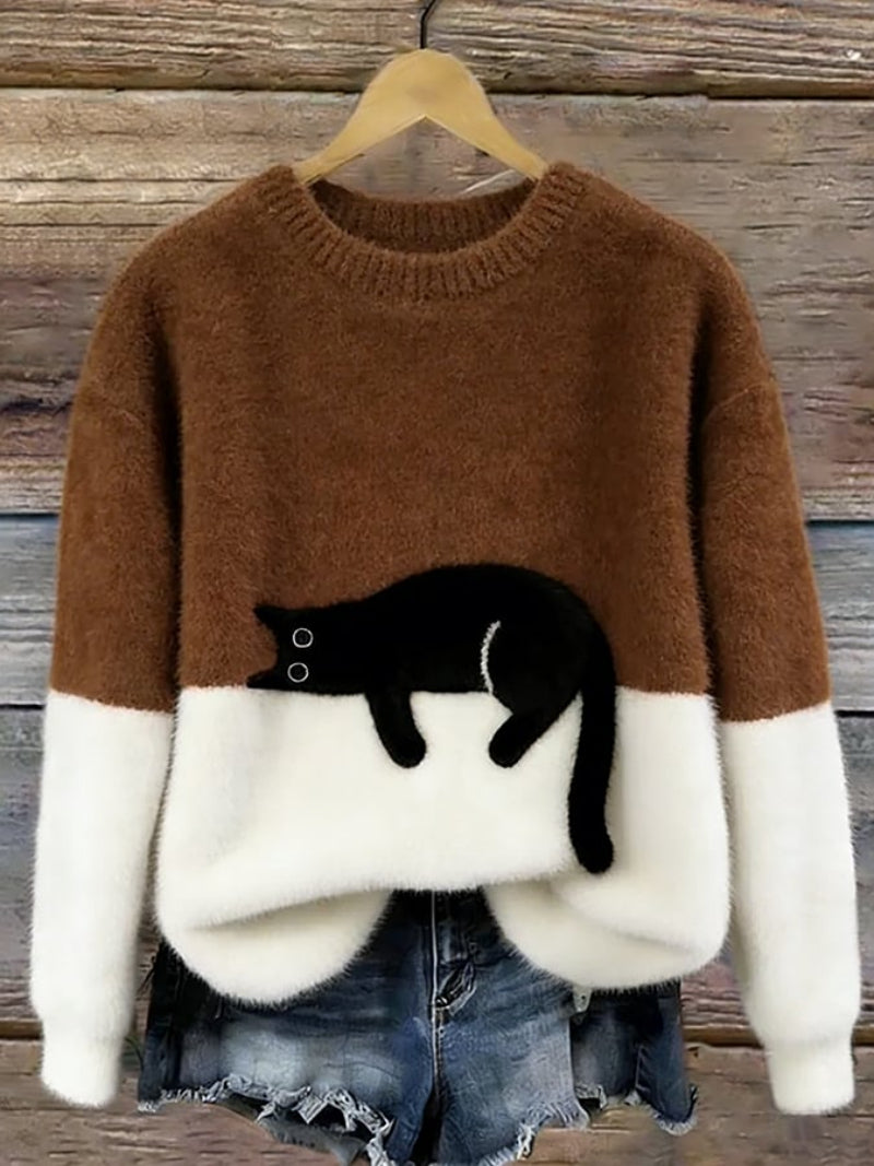 Caitlin – Casual Cat Graphic Sweater