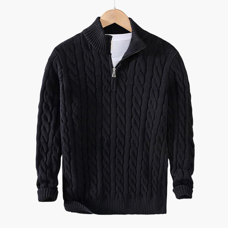 TAEBAEK Zipped Cable Sweater