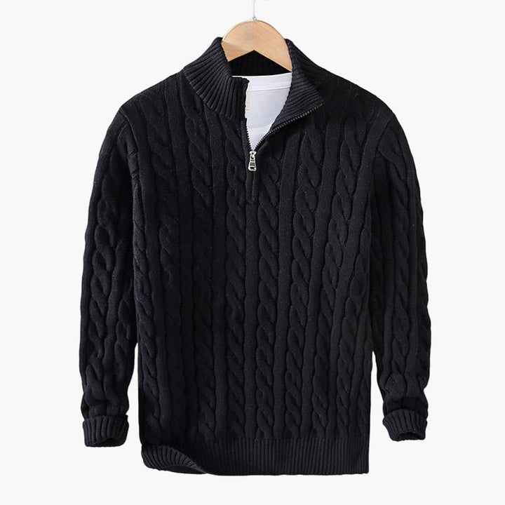TAEBAEK Zipped Cable Sweater