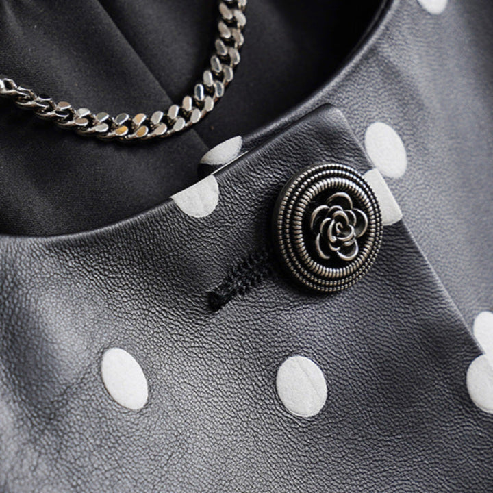 CÉLINE™ GENUINE LEATHER MINI DRESS