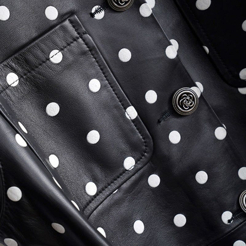 CÉLINE™ GENUINE LEATHER MINI DRESS