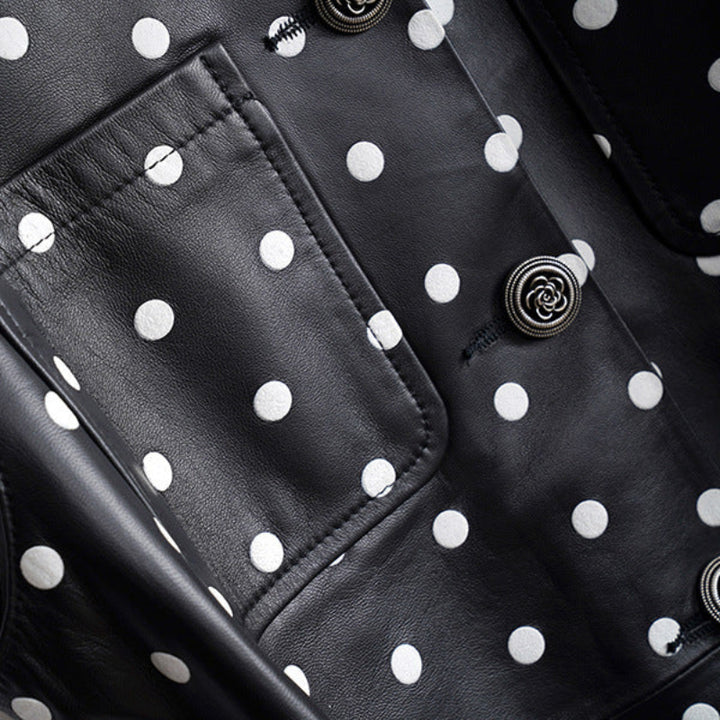 CÉLINE™ GENUINE LEATHER MINI DRESS