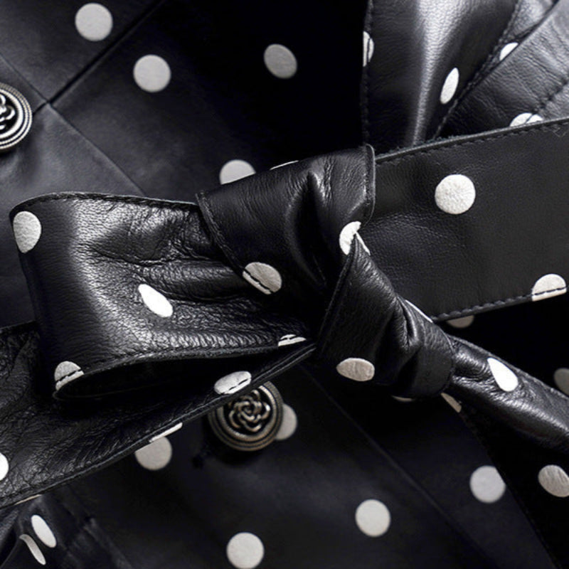 CÉLINE™ GENUINE LEATHER MINI DRESS