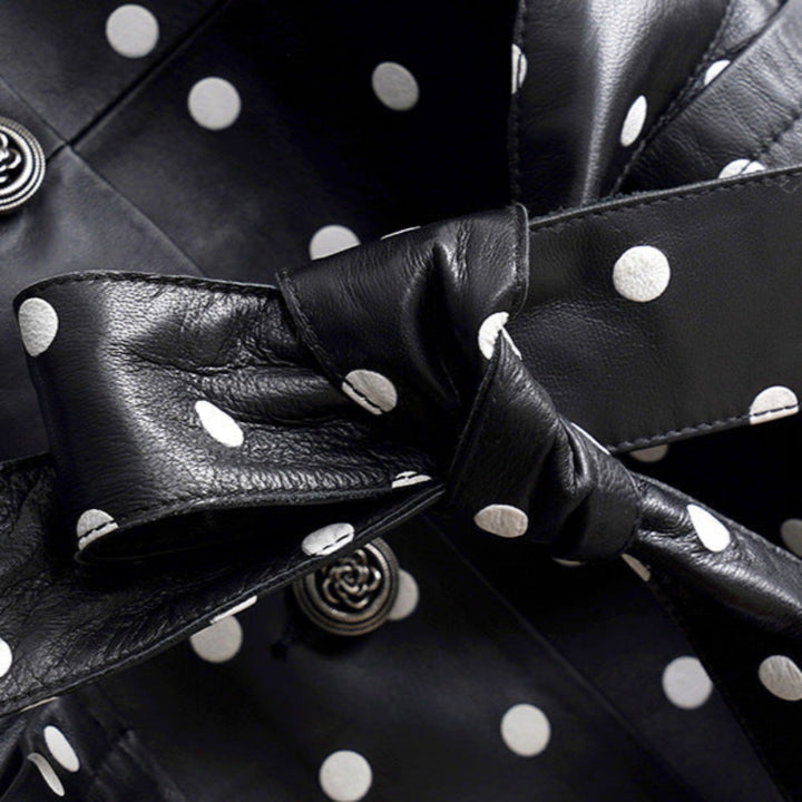 CÉLINE™ GENUINE LEATHER MINI DRESS