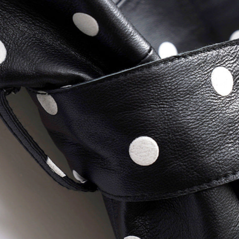 CÉLINE™ GENUINE LEATHER MINI DRESS