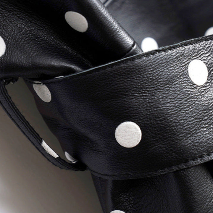 CÉLINE™ GENUINE LEATHER MINI DRESS