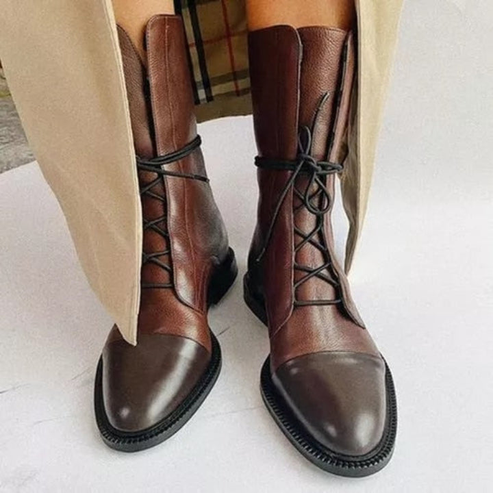 ALENA | LEATHER LACE-UP BOOTS