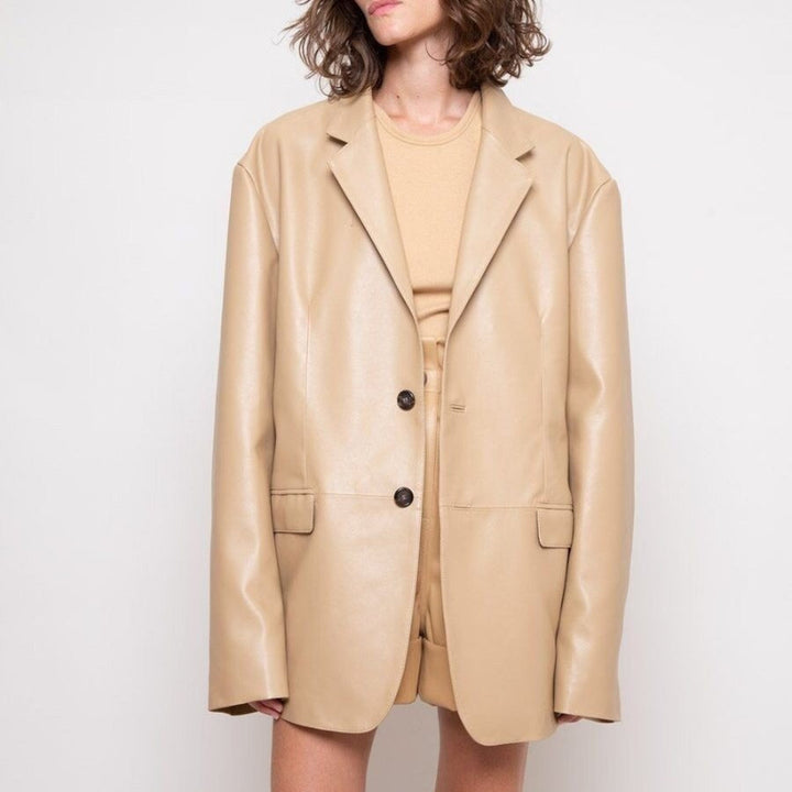 ELLA OVERSIZE LEATHER BLAZER