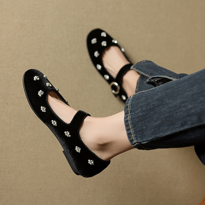 LAUREN VELVET FLATS
