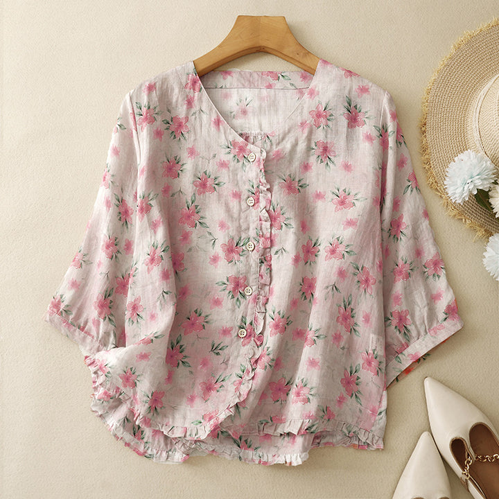 ASHLEY LINEN BLOUSE