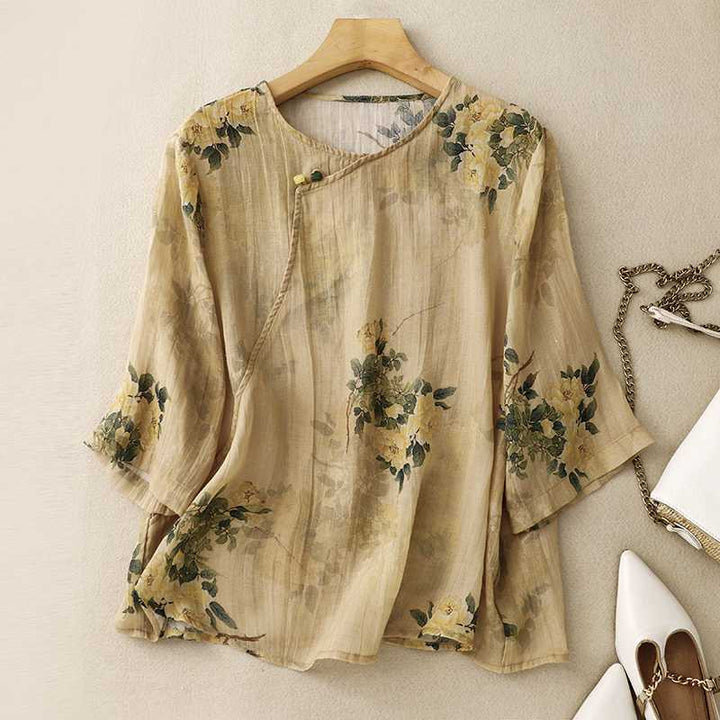 CORAL LINEN BLOUSE