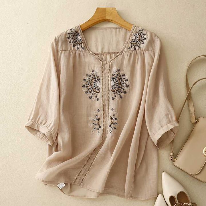 VIVIAN LINEN BLOUSE