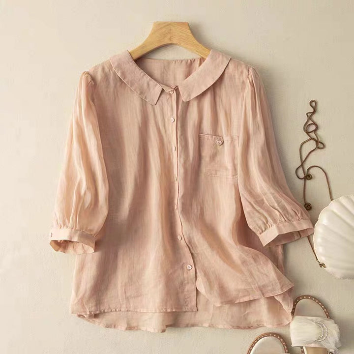 MARIA LINEN BLOUSE