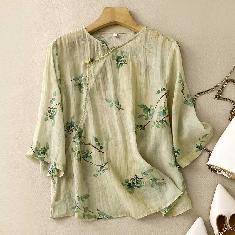 CORAL LINEN BLOUSE
