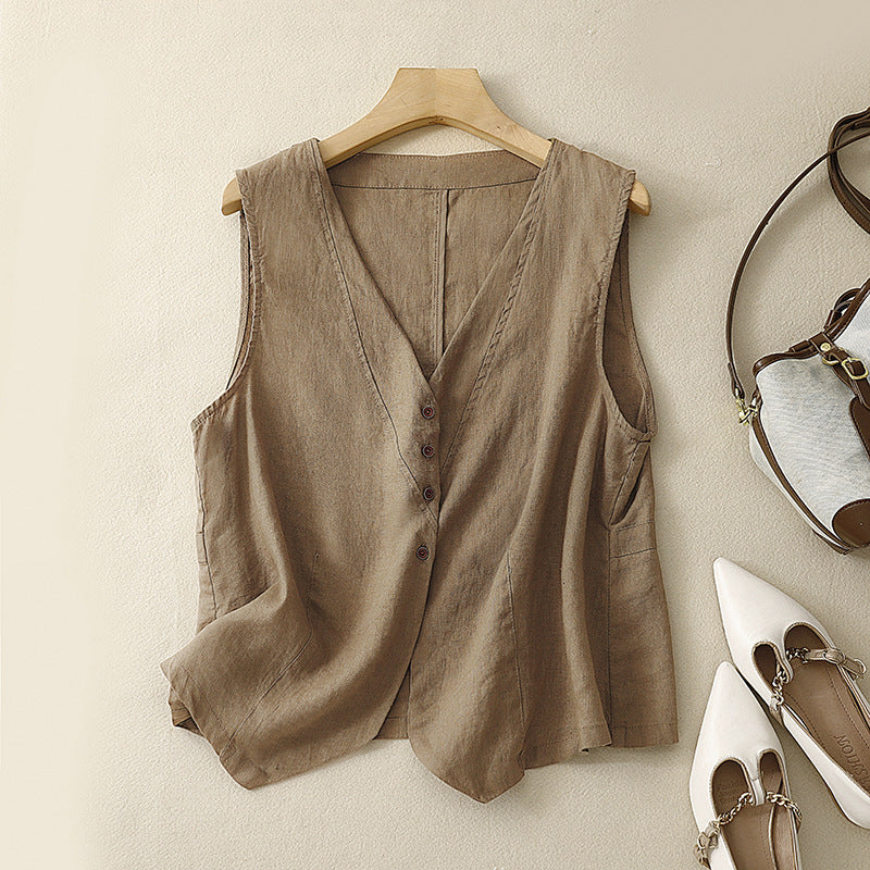 SARAH LINEN VEST