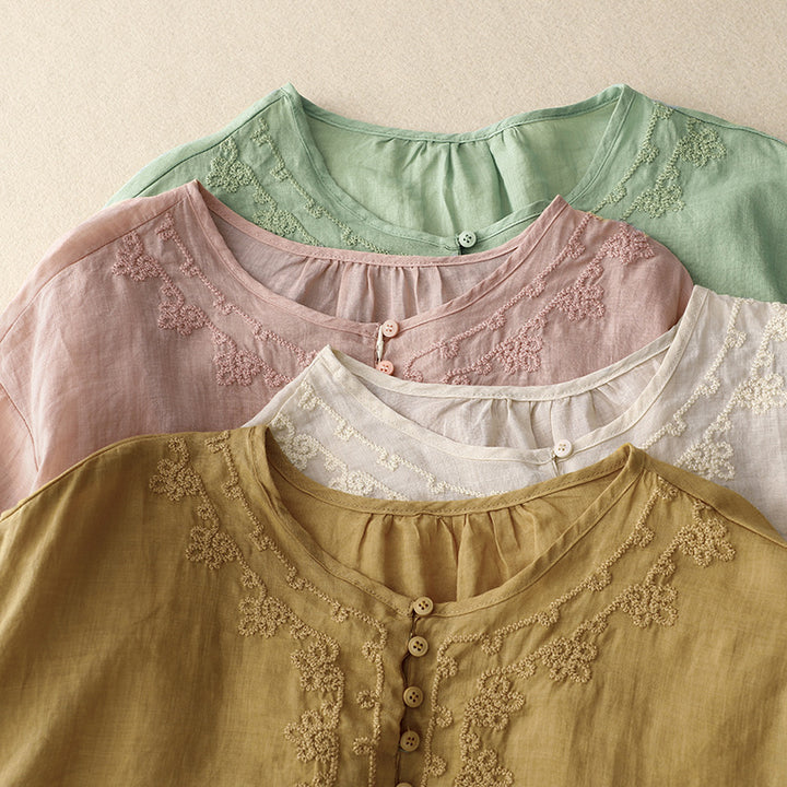 FLORITA LINEN BLOUSE