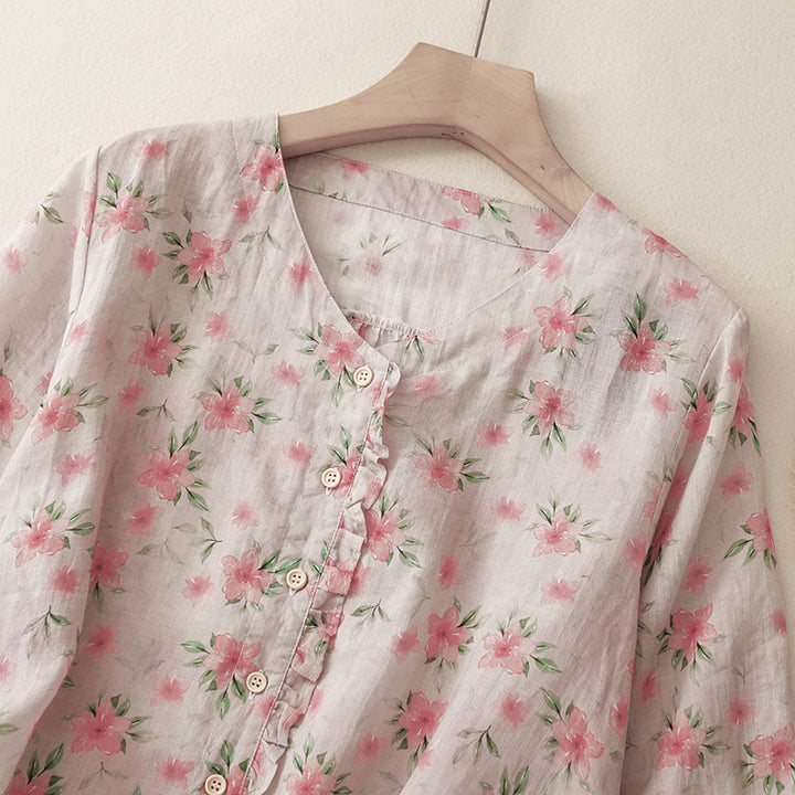 ASHLEY LINEN BLOUSE