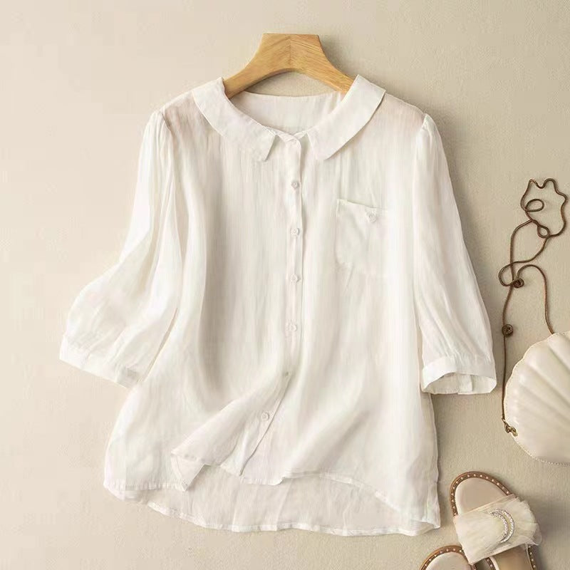 MARIA LINEN BLOUSE