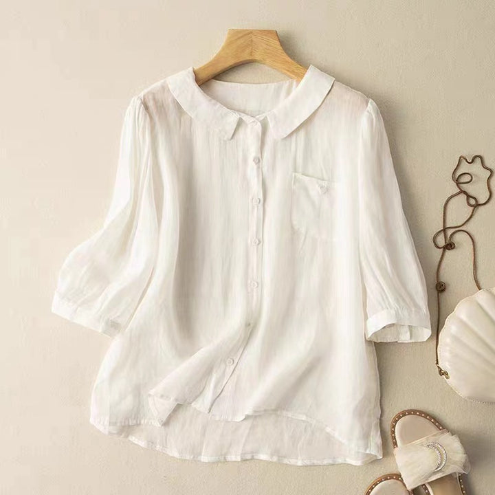 MARIA LINEN BLOUSE