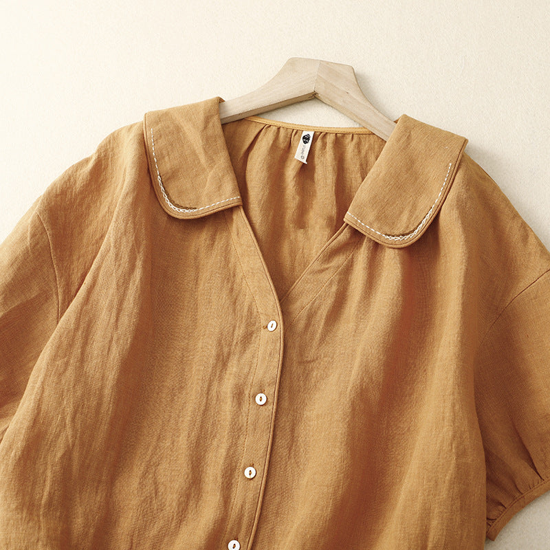 MARIA LINEN BLOUSE