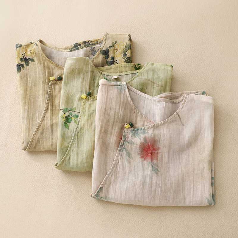 CORAL LINEN BLOUSE