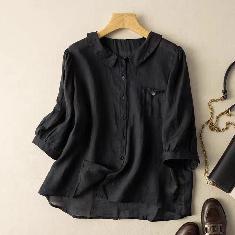 MARIA LINEN BLOUSE