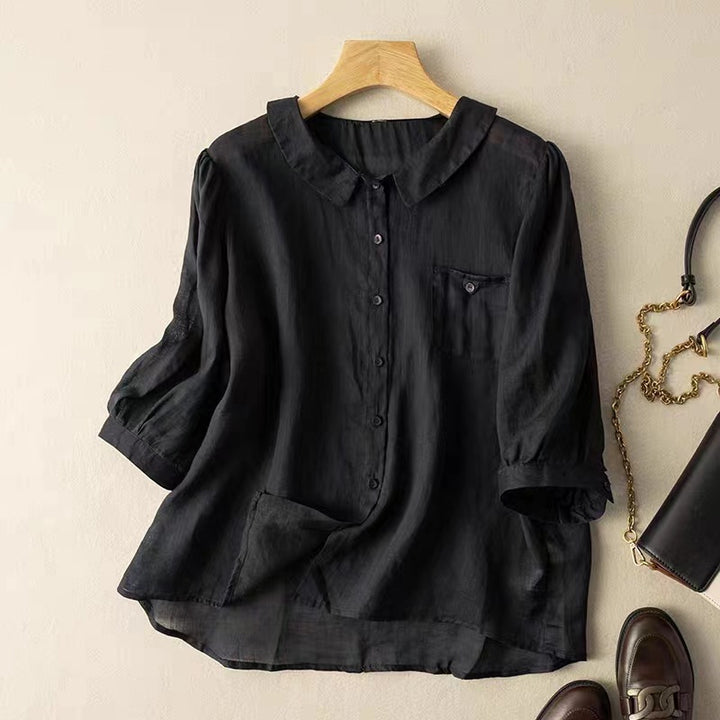 MARIA LINEN BLOUSE