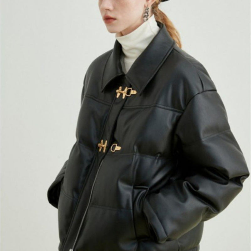 LAYLA™ LEATHER DOWN COAT