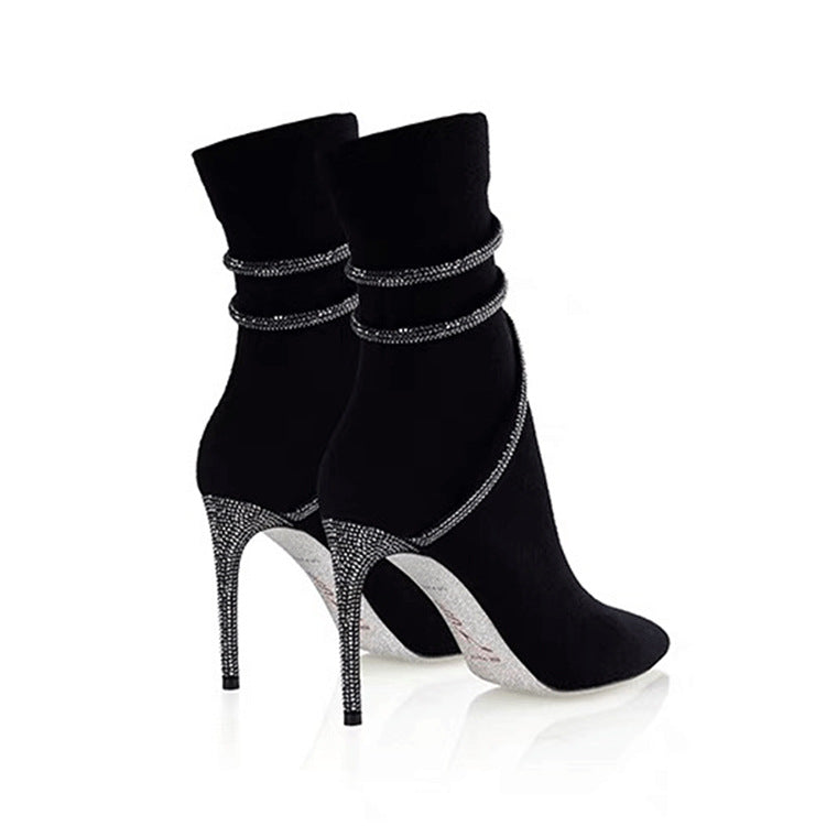 CELESTE™ CRYSTAL WRAP SOCK STILETTO BOOT