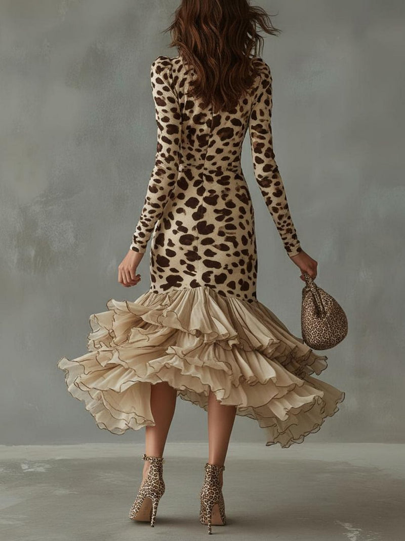 Ottilie – Leopard Print Midi Dress