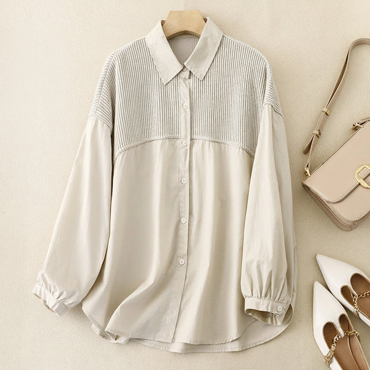 VALERIE KNIT PANEL SHIRT