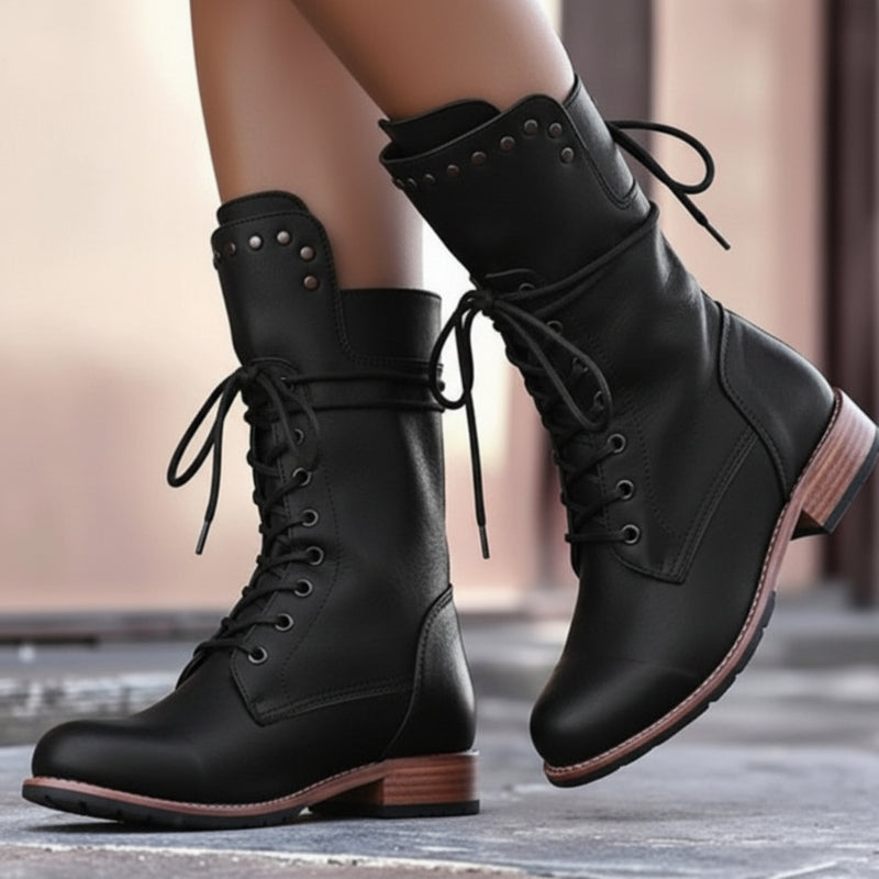 CHEYENNE™ HAND-MADE LEATHER LACE-UP BOOTS