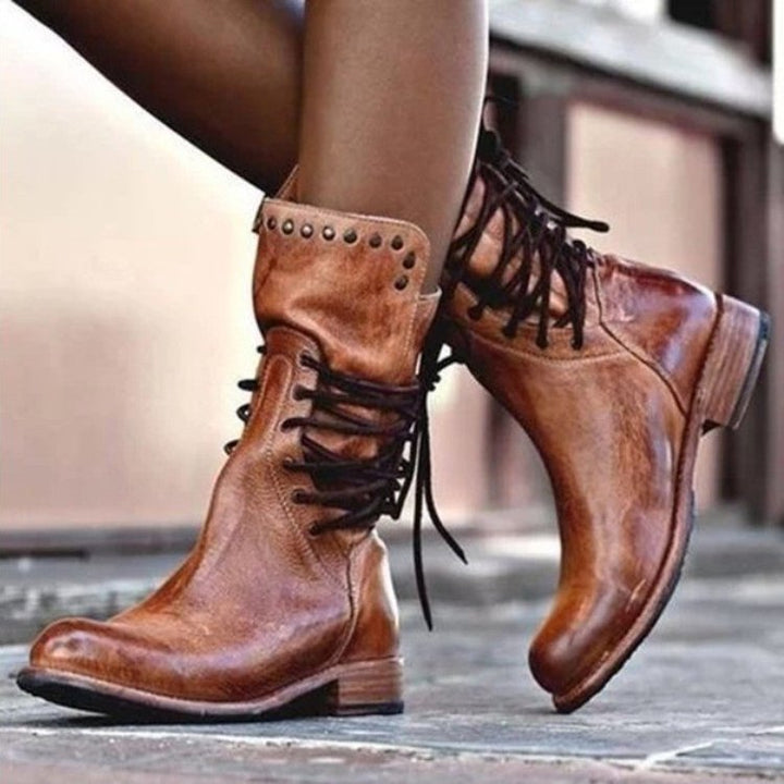 CHEYENNE™ HAND-MADE LEATHER LACE-UP BOOTS