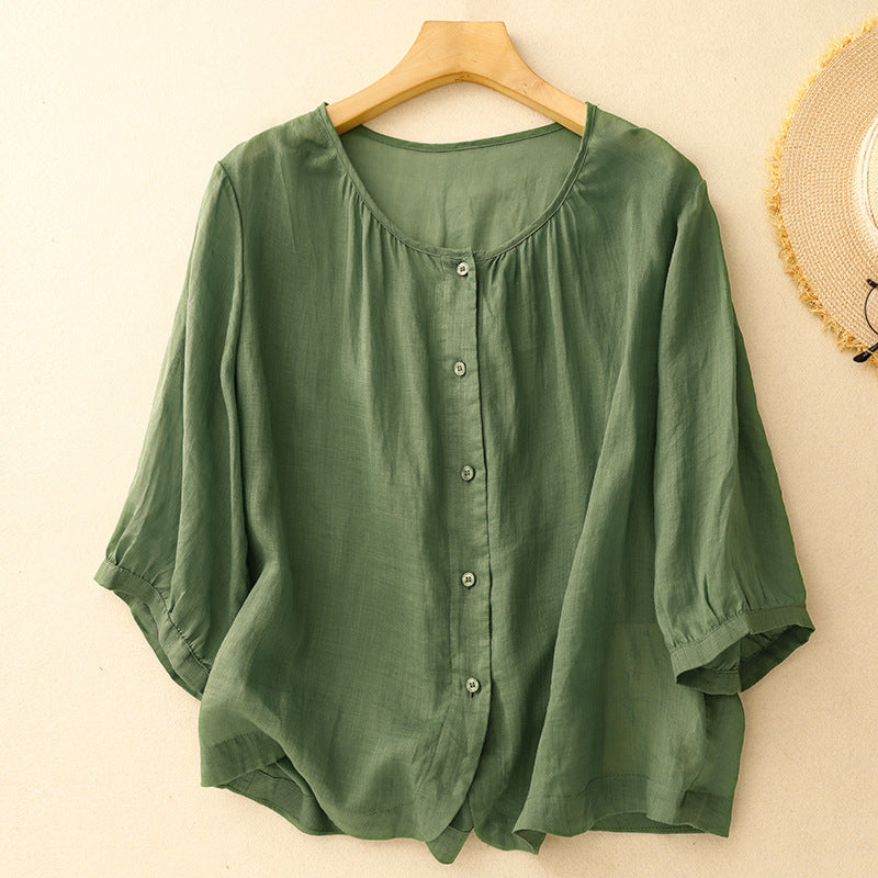 SARAH LINEN BLOUSE