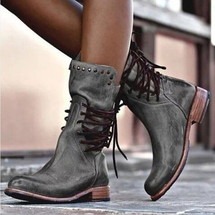 CHEYENNE™ HAND-MADE LEATHER LACE-UP BOOTS