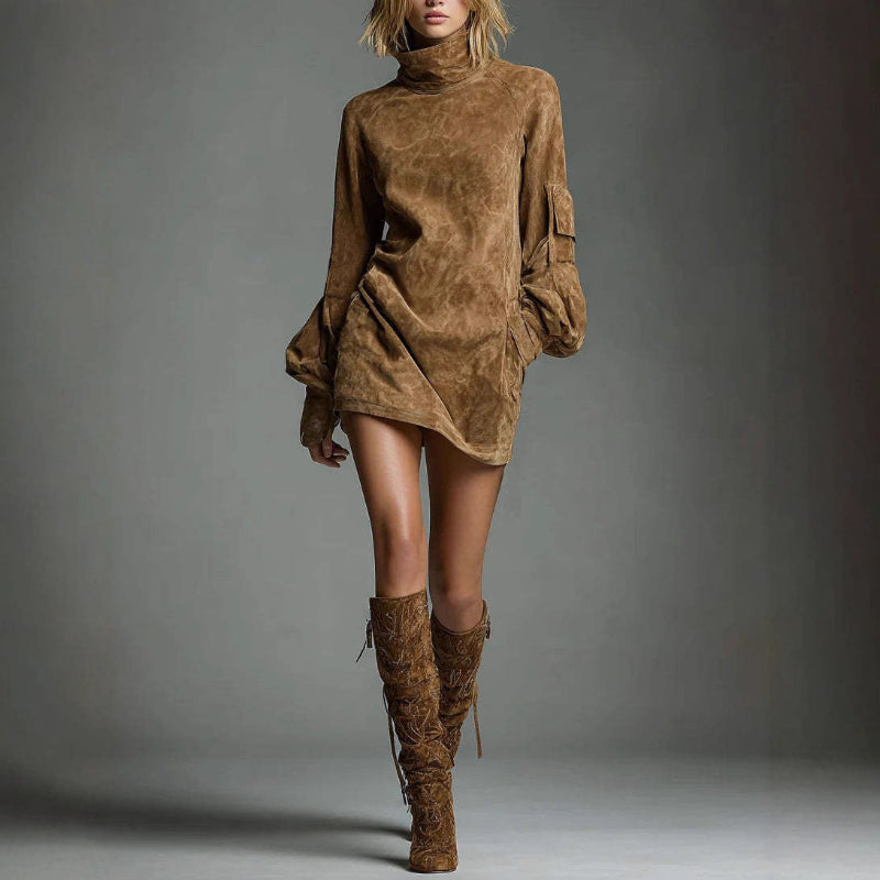 BELLA HIGH-NECK MINI DRESS