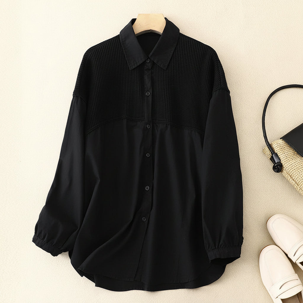 VALERIE KNIT PANEL SHIRT